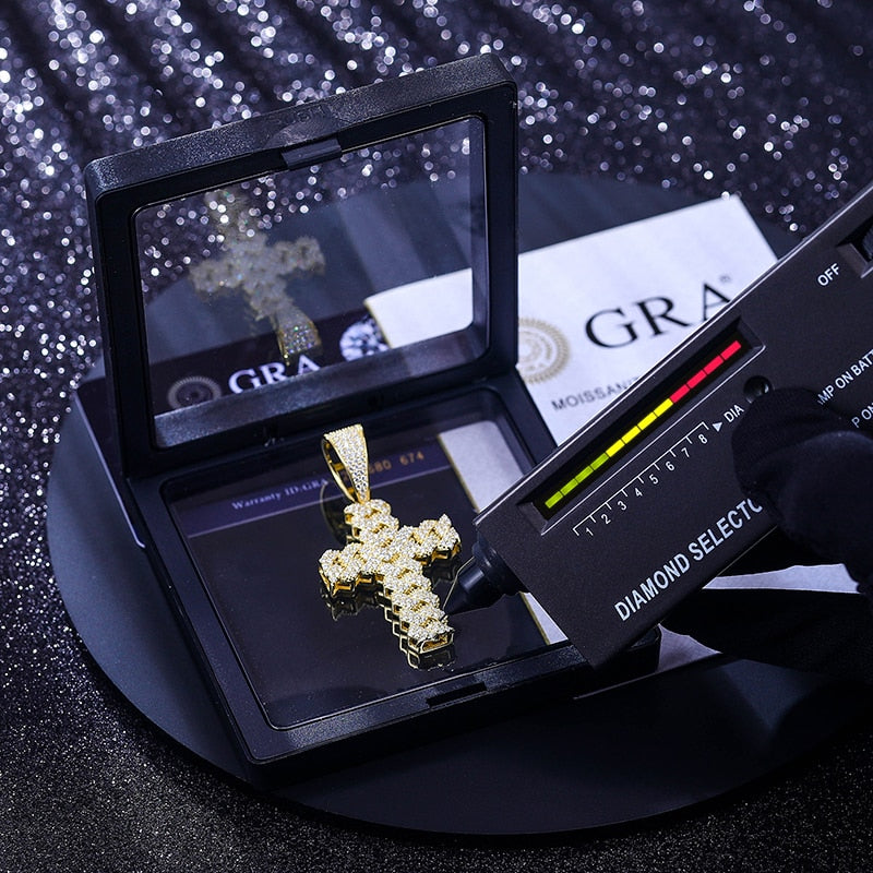 Iced Out Cross Pendant | Hip Hop Pendants Real