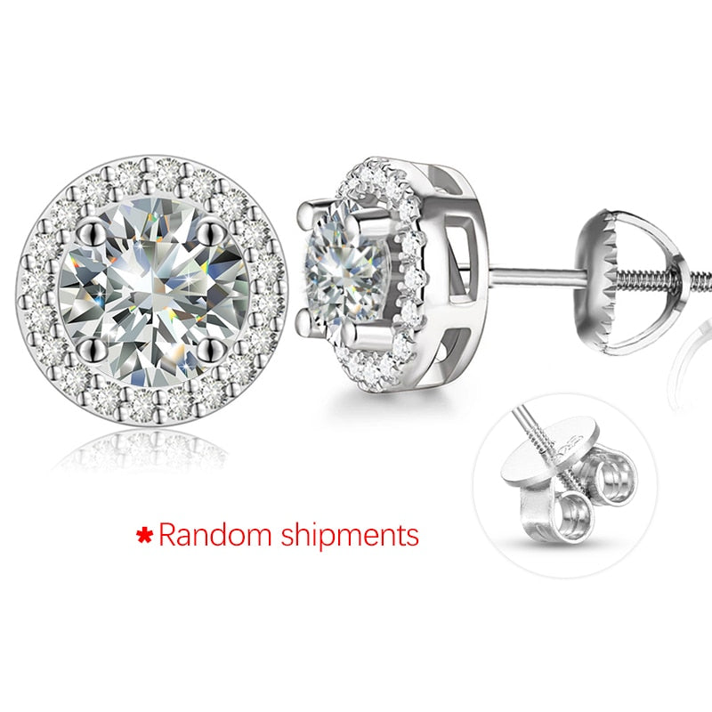 925 Sterling Silver | Moissanite Stud Earrings | Real Iced Out Earrings