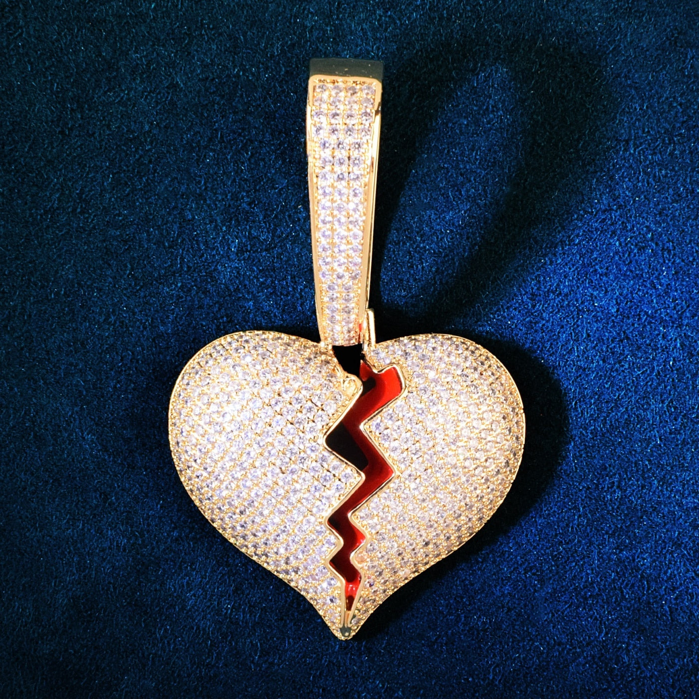 Broken Heart Pendant | Iced Out Broken Heart Pendant