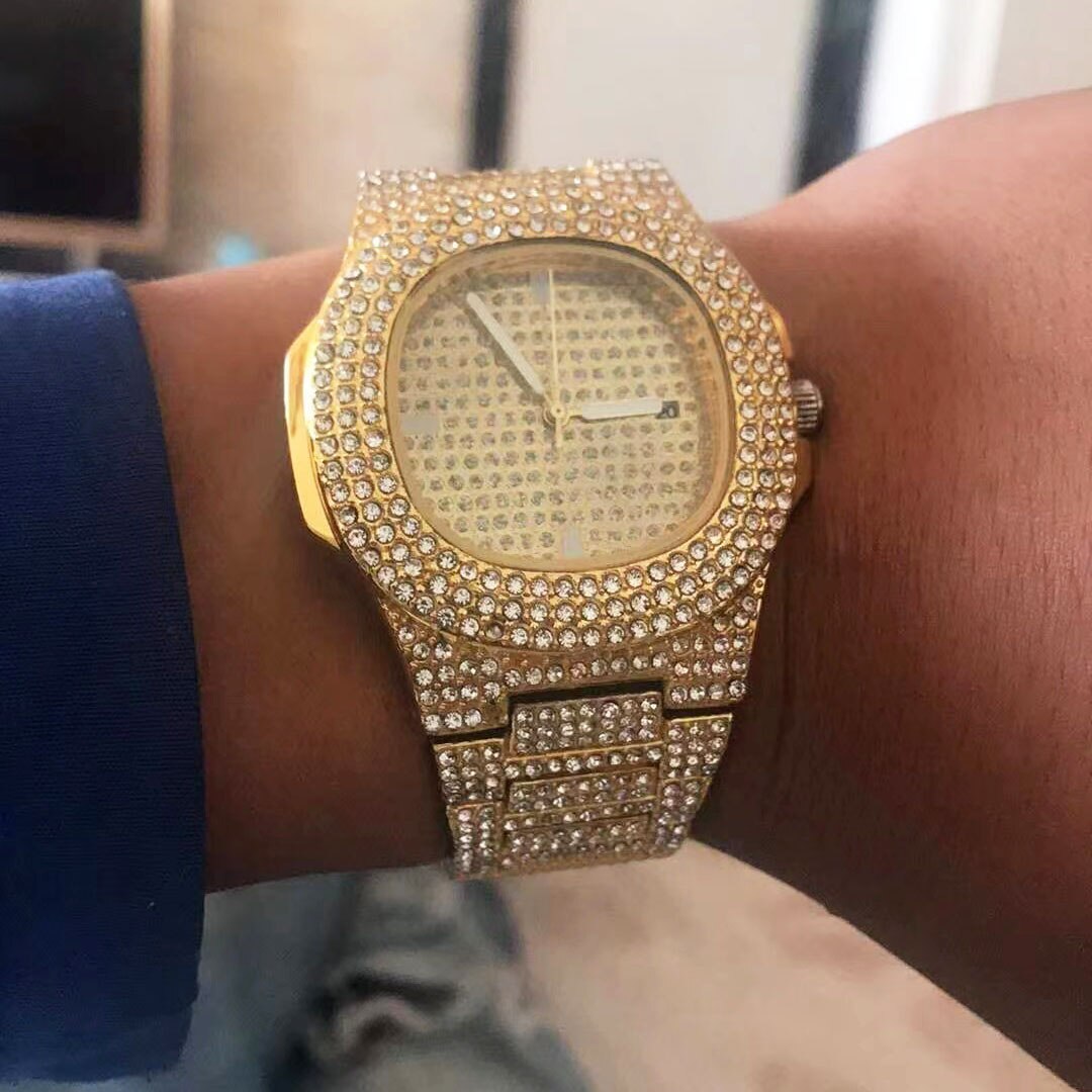 Iced Out Watch Women | Women's Black Bling Watch | Iced Out Women's Jewelry