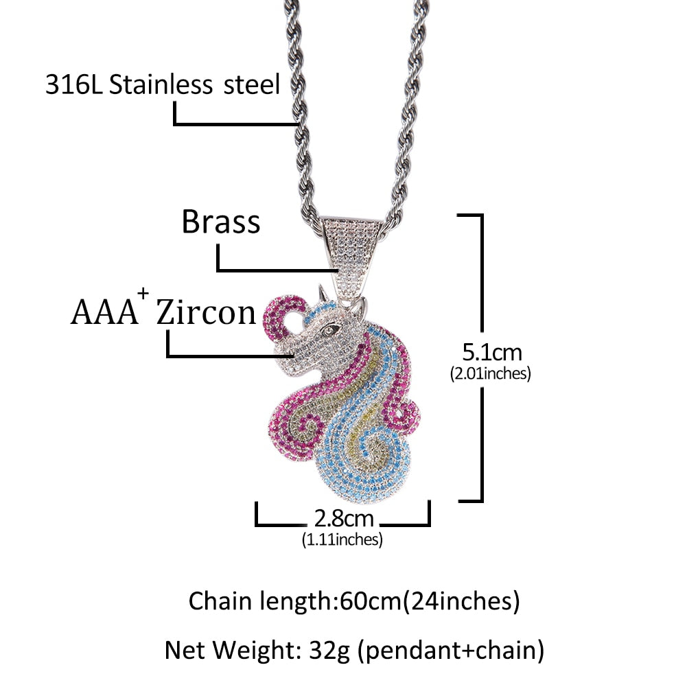 Unicorn Necklace | Diamond Unicorn Necklace | Unicorn Pendant Necklace