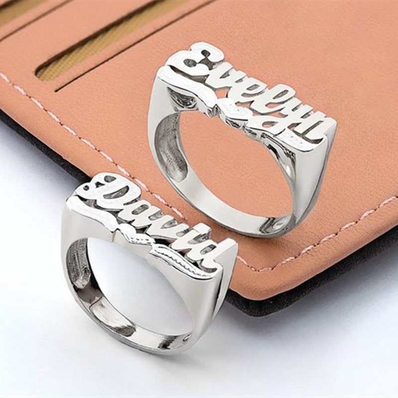 Personalized Name Ring 3D Pattern | Personalized Letter Ring |  Free Shipping | Gift | Custom Made | Christmas Christmas Gift