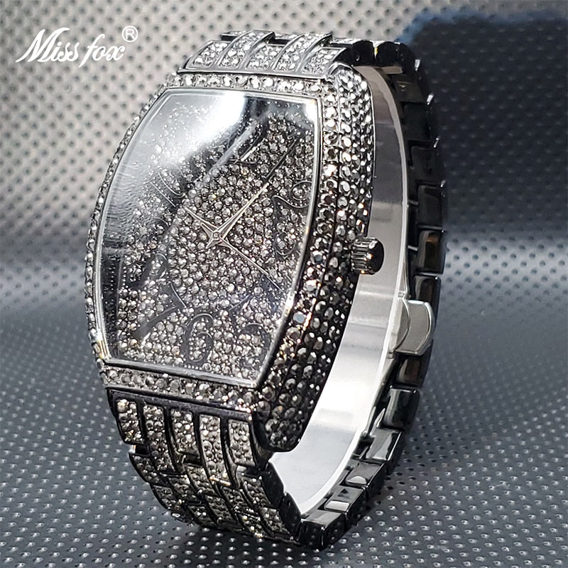 Black Diamond Watch | Black Crystal Diamond Watch for Men | Black Diamond Watches