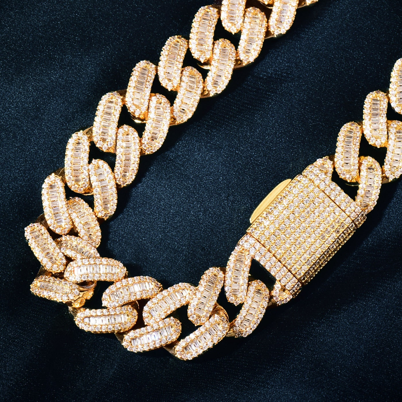 15mm | Diamond Cuban Link Bracelet White Gold | Cuban Link Bracelet Diamond