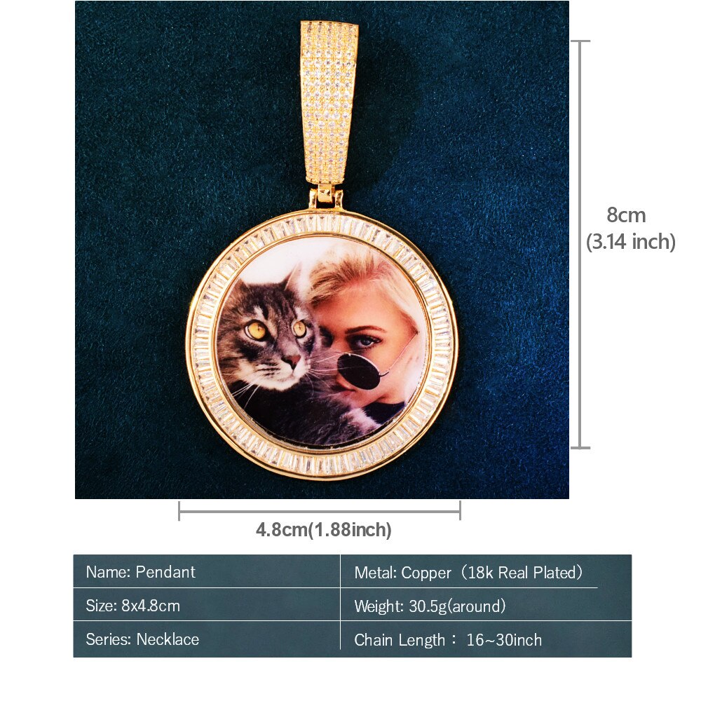 Personalized Picture Necklaces | Circle Picture Pendants