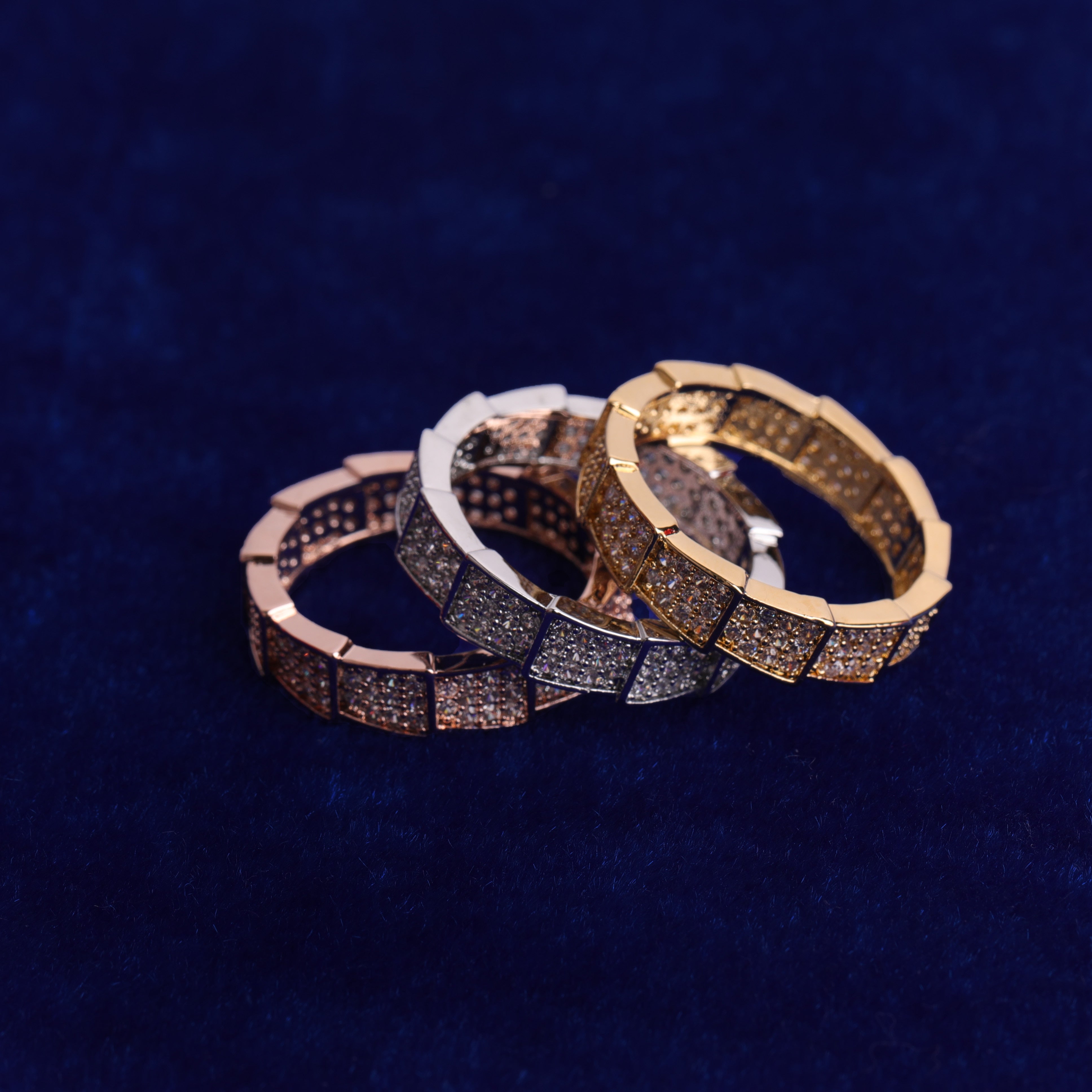 24k Gold Ring | Iced Out Real Rings | Real Iced Out Rings Mens