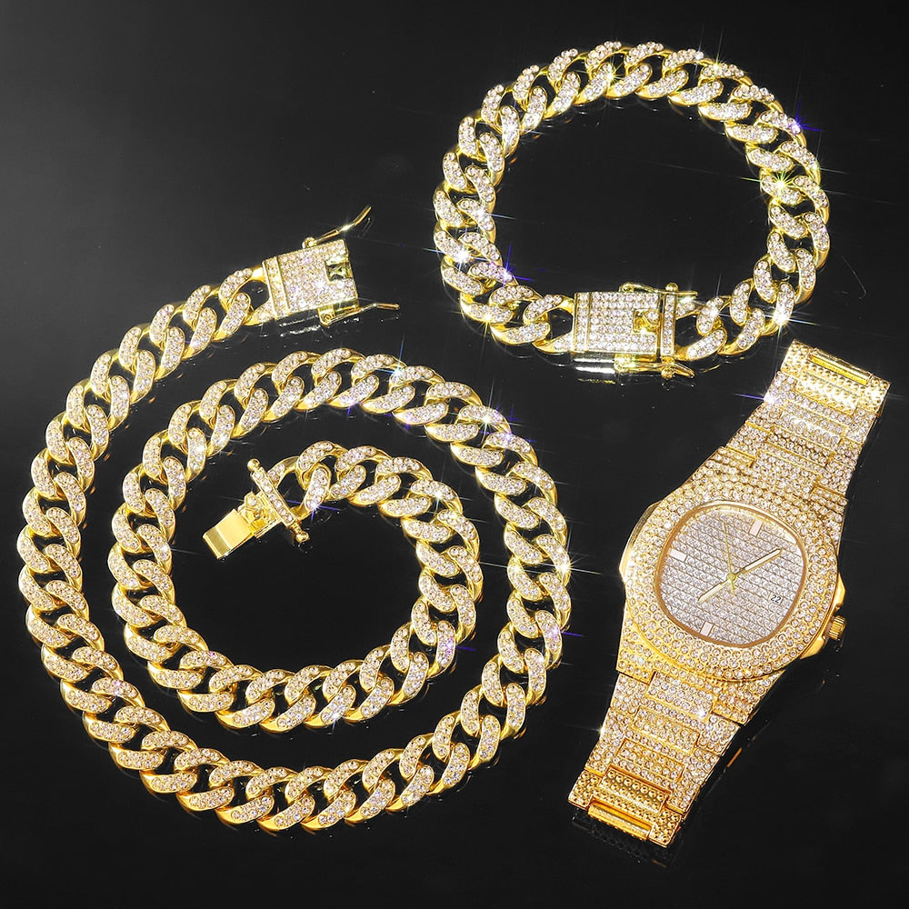 13mm | Cuban Link Chain and Bracelet | Cuban Link Set