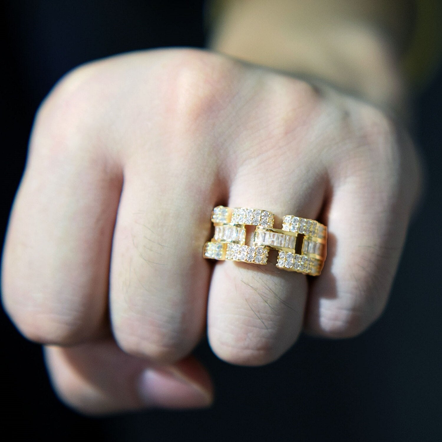 18k Gold | Iced Out Ring | Diamond Hip Hop Rings