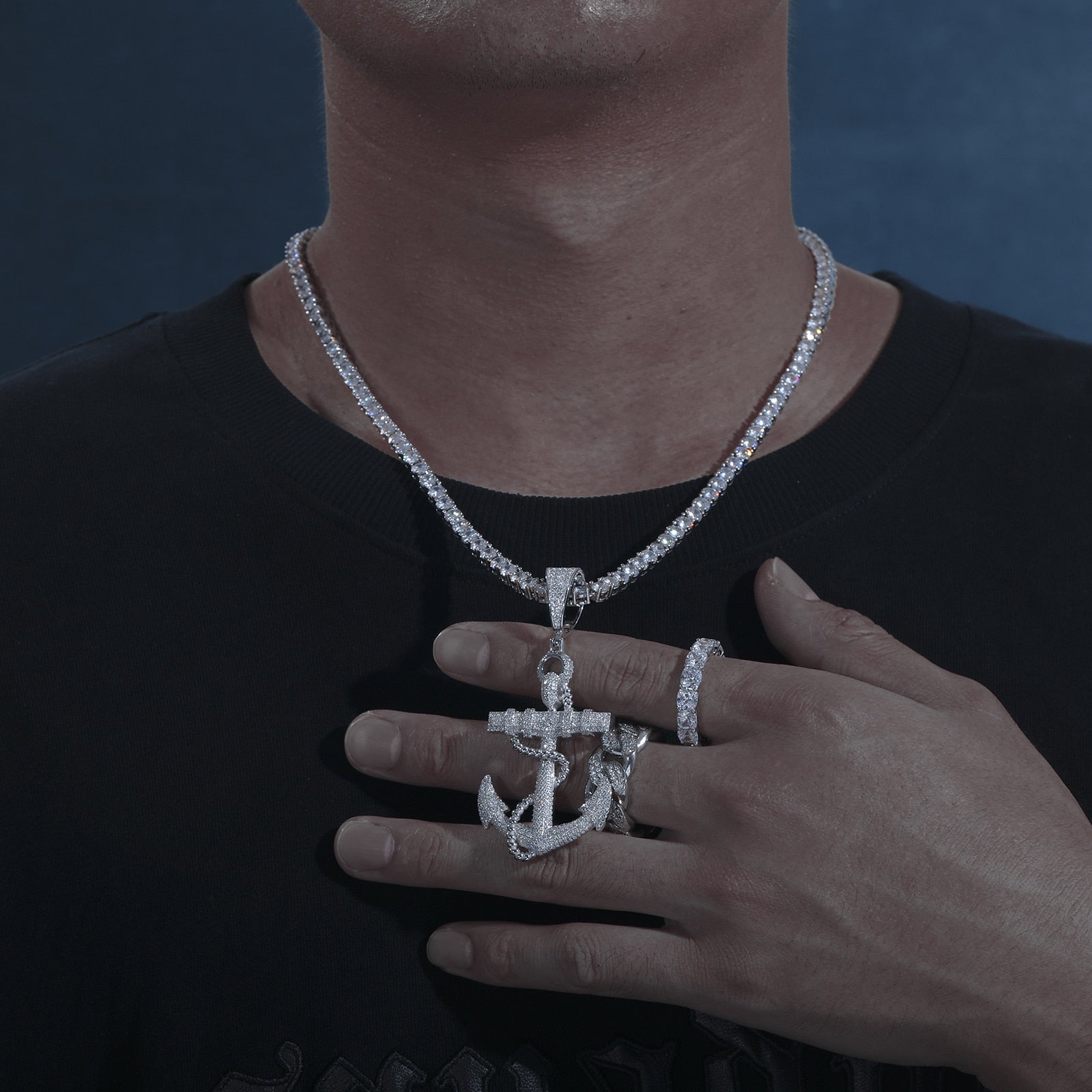 Anchor Pendant | Silver Anchor Pendant | Gold Anchor Pendant | with Real Diamond