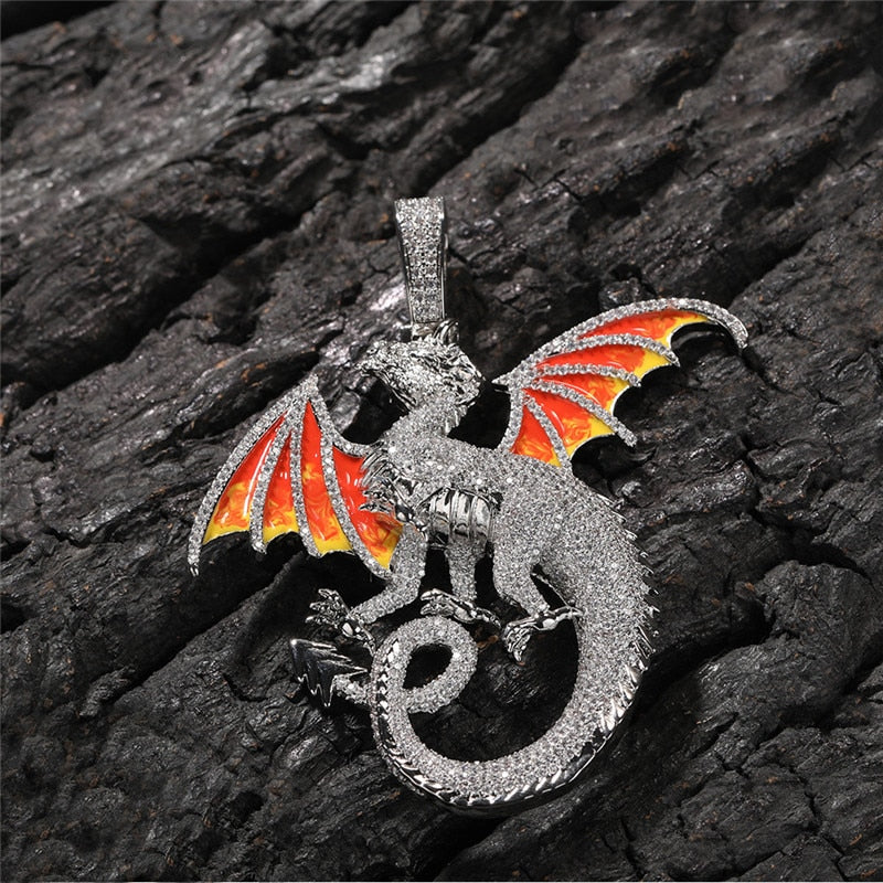 Dragon Pendant | Black Dragon  Pendant | Black Stainless Steel Dragon Pendant