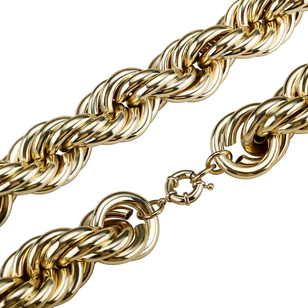 30mm Rope Chain | Big Rope Chain | Gold Rope Chain Thick | Thick Rope Chain Gold