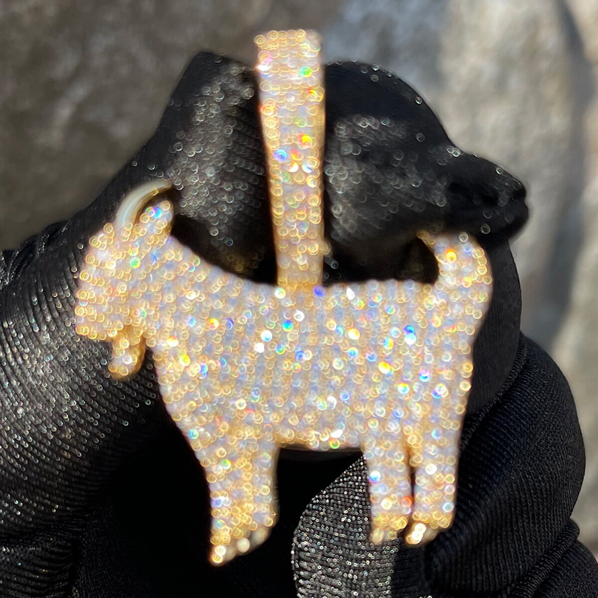 Goat Pendant | Iced Out Goat Pendant | Gold Goat Necklace