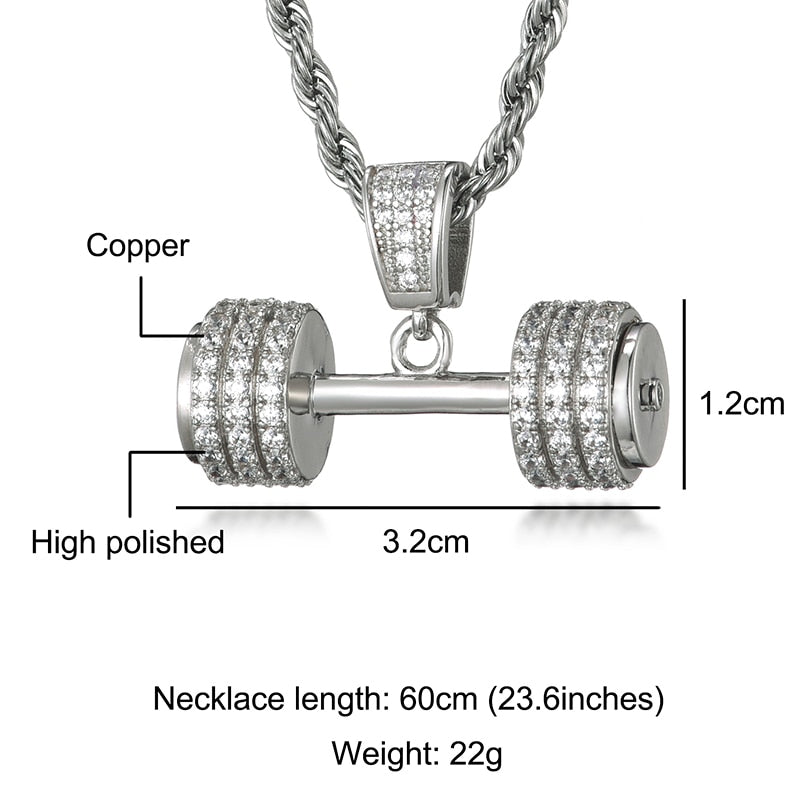 Barbell Pendant | Pendants for Men | Hip Hop Jewelry Pendants