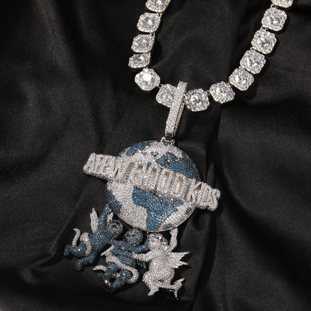 Iced out Cuban Chain with Pendant | Iced Out Chains with Pendants