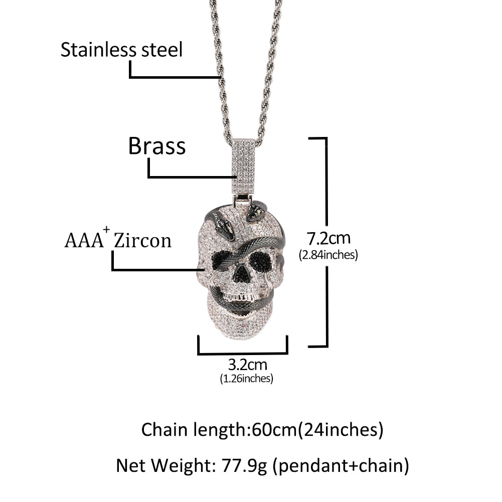 Skull Pendant | Chain with Skull Pendant | Hip Hop Jewelry Pendants