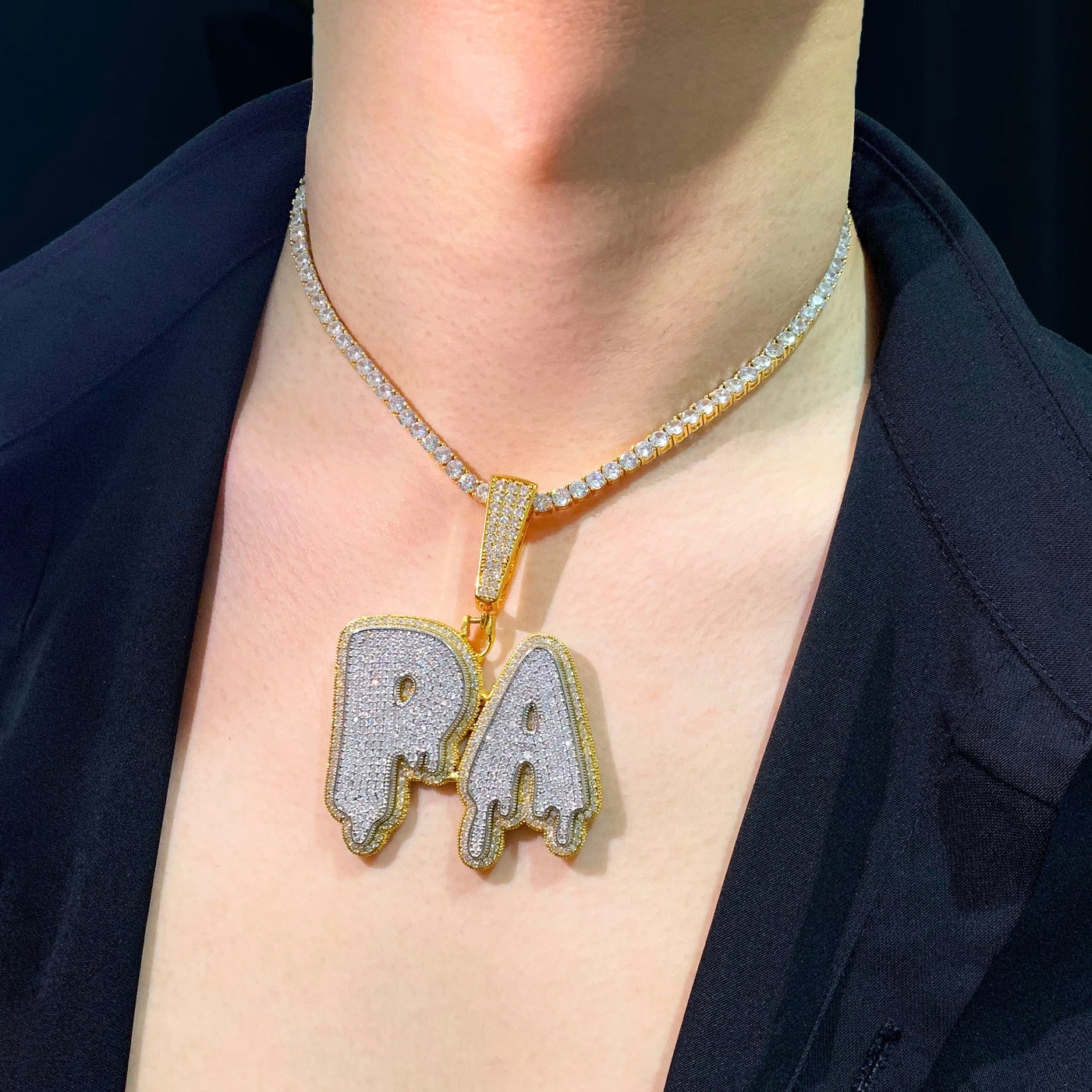 Hip Hop Jewelry | Rapper Chain | Drip Letter Pendant