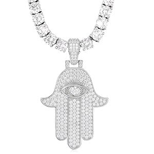 925 Sterling Silver Hamsa Hand Necklace | Hamsa Hand Necklace