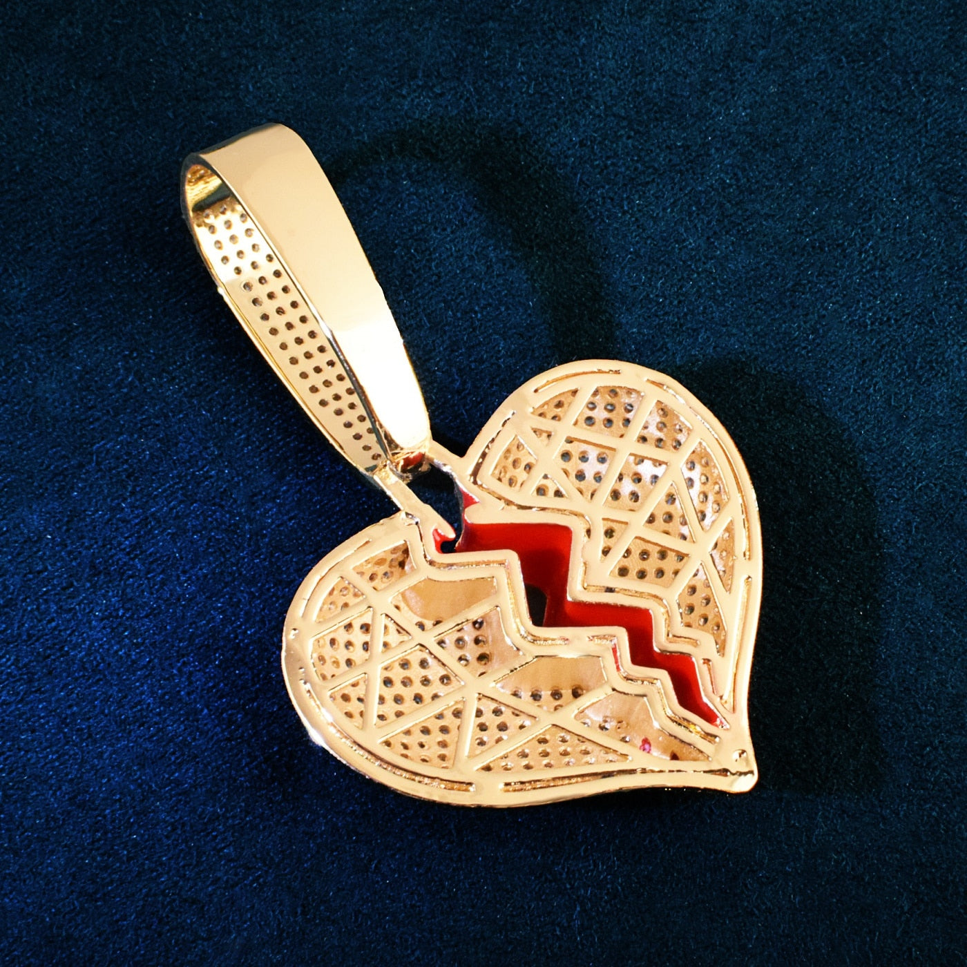 Broken Heart Pendant | Iced Out Broken Heart Pendant