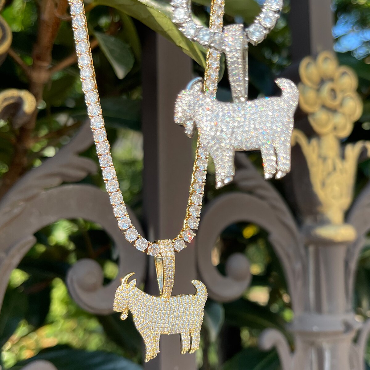 Iced out hot sale goat chain