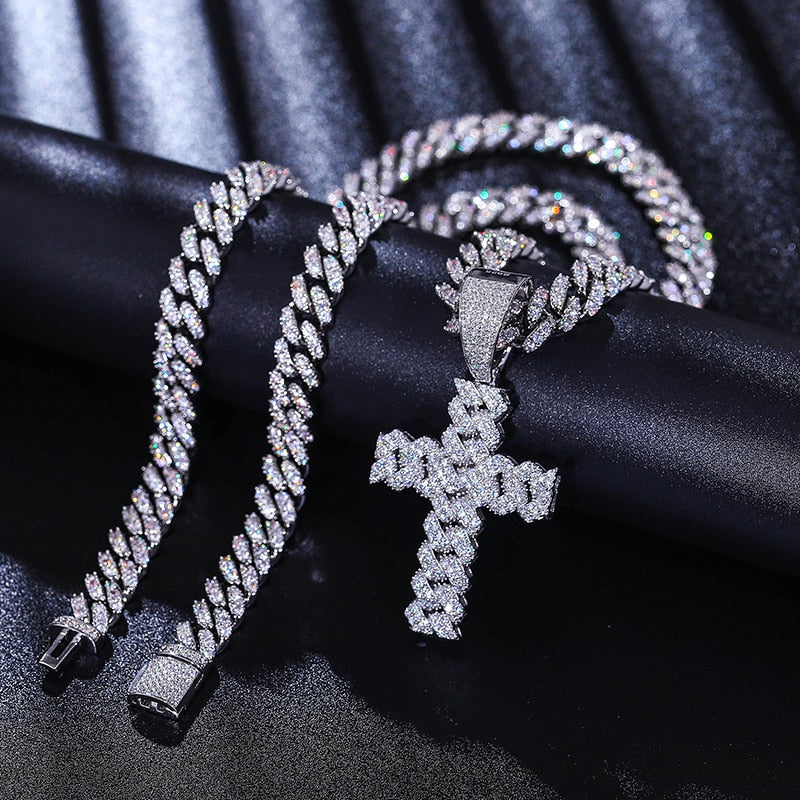 Iced Out Cross Pendant | Hip Hop Pendants Real