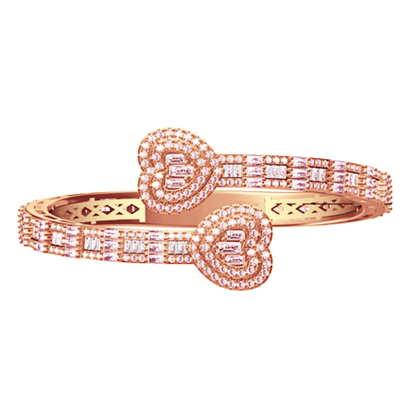 Heart Bracelet | CZ Bangle Bracelet | Diamond Bangles