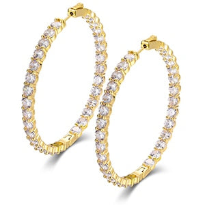 Moissanite Hoop Earrings | Real Diamond Hoop Earrings