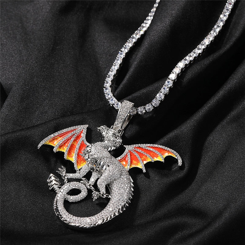 Dragon Pendant | Black Dragon  Pendant | Black Stainless Steel Dragon Pendant