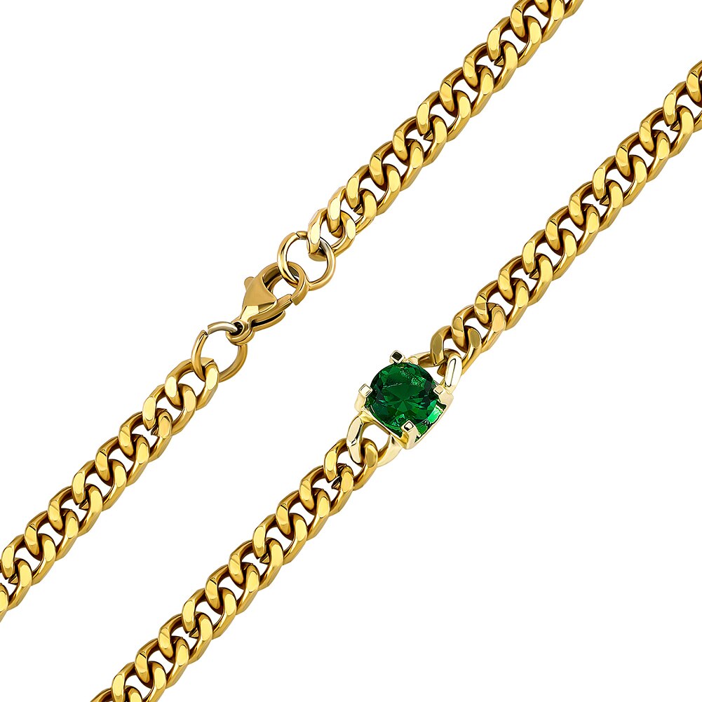 TOPGRILLZ Colorful Rainbow Cuban Link Chain Bracelet