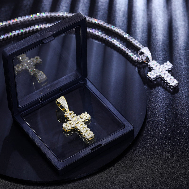 Iced Out Cross Pendant | Hip Hop Pendants Real