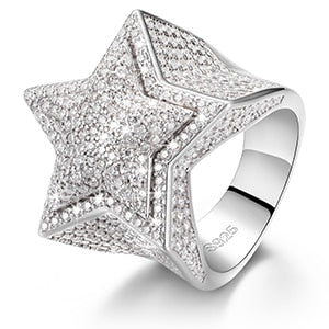 Mens star deals diamond ring