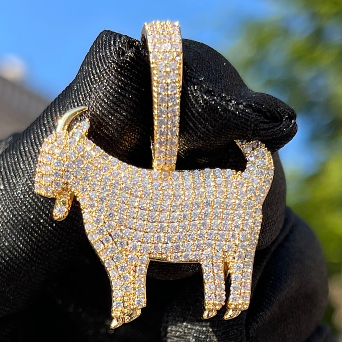 Goat Pendant | Iced Out Goat Pendant | Gold Goat Necklace