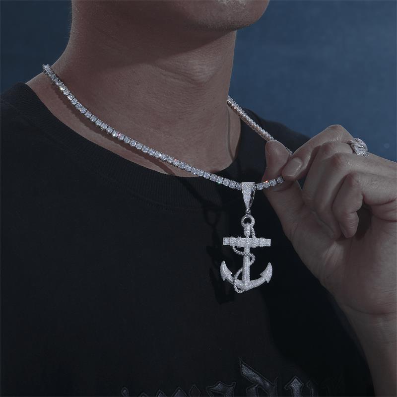 Anchor Pendant | Silver Anchor Pendant | Gold Anchor Pendant | with Real Diamond