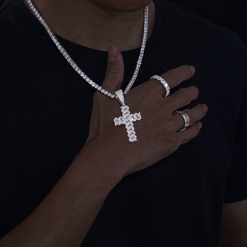 Iced Out Cross Pendant | Hip Hop Pendants Real