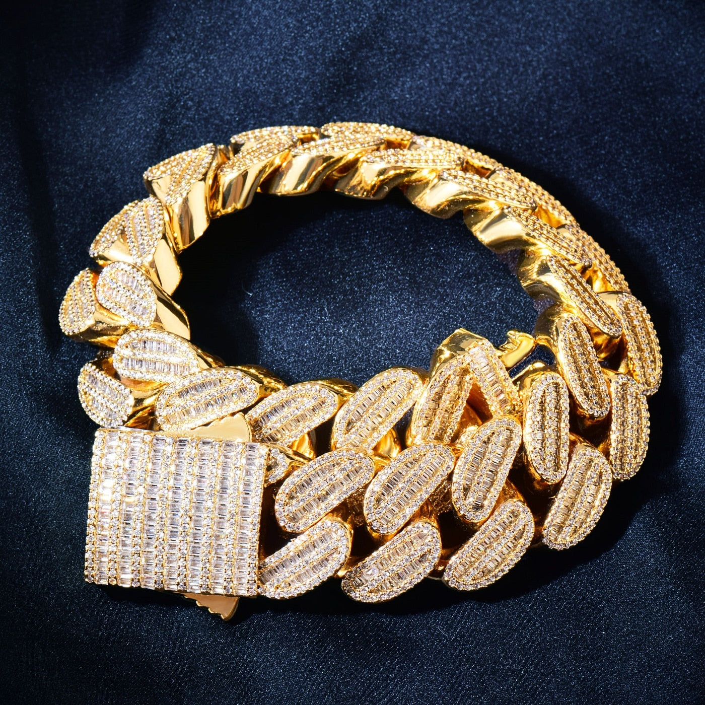 21mm | Cuban Link Bracelet | Baguette Bracelet