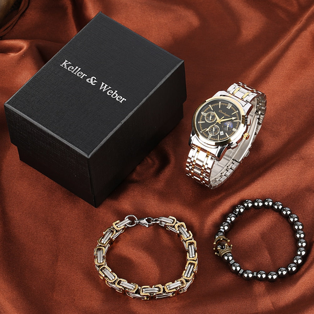 Mens Watch Gift Set | Watch and Bracelet Set | Watch Bracelet Set