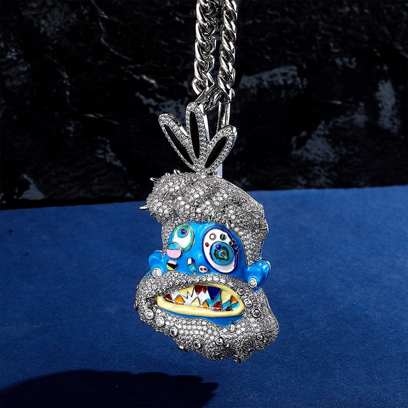 Iced out deals smurf pendant