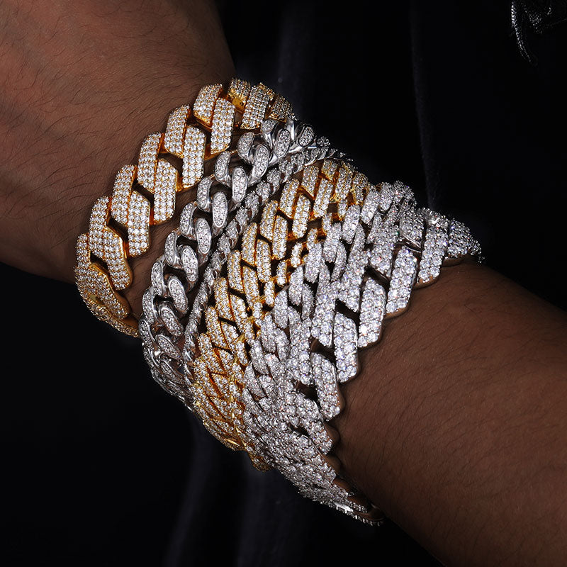 Sterling Silver Cuban Link Bracelet | Real Iced Out Bracelet