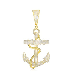 Anchor Pendant | Silver Anchor Pendant | Gold Anchor Pendant | with Real Diamond