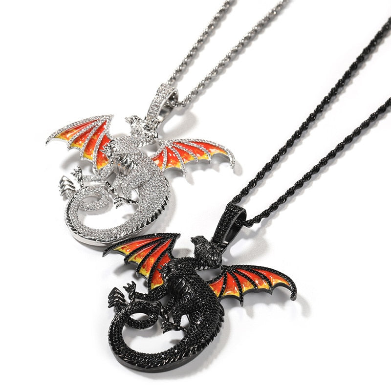 Dragon Pendant | Black Dragon  Pendant | Black Stainless Steel Dragon Pendant