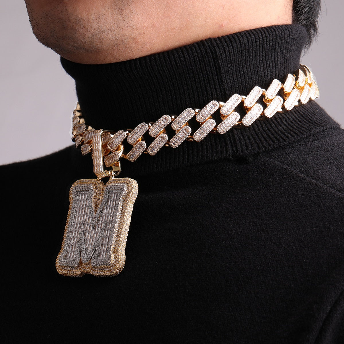 Extra Large Initial Necklace | Hip Hop Jewelry Pendants