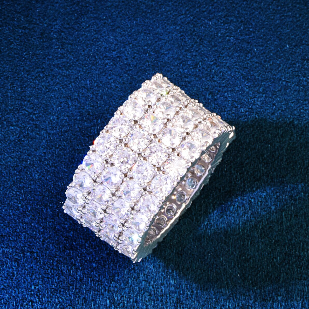 Diamond Tennis Band Ring | Rapper Diamond Rings | Diamond Hip Hop Rings