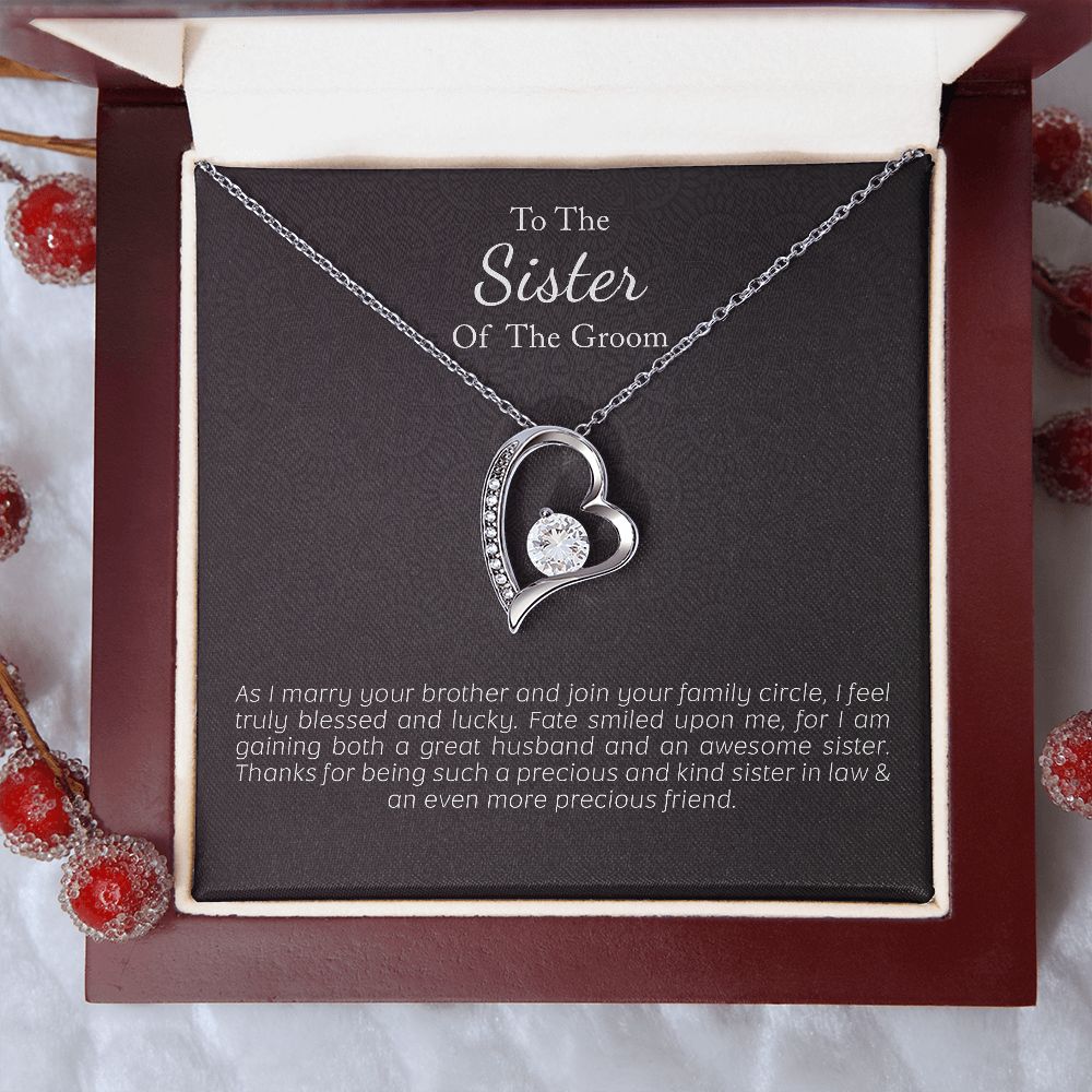 Wedding Day Gift to Sister of Groom from Bride |  Love Necklace - Julri Box