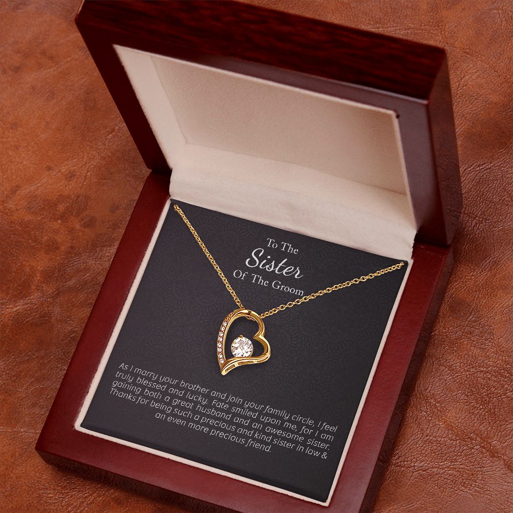 Wedding Day Gift to Sister of Groom from Bride |  Love Necklace - Julri Box