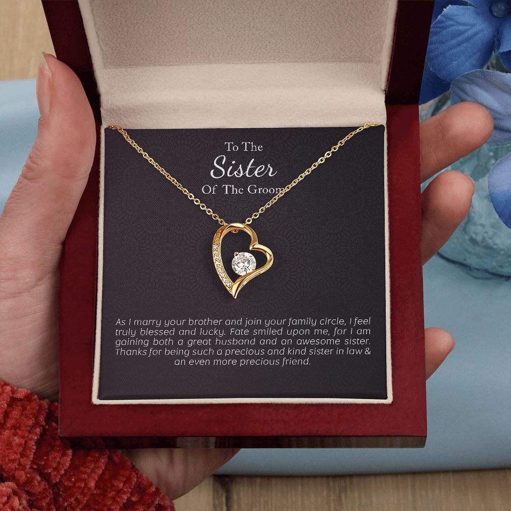 Wedding Day Gift to Sister of Groom from Bride |  Love Necklace - Julri Box