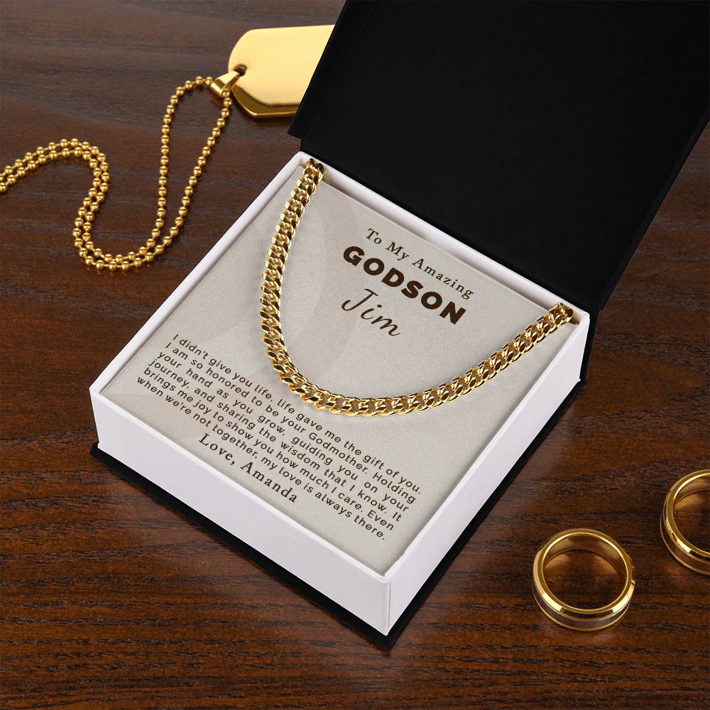 To Godson | Personalized | Cuban Link Chain