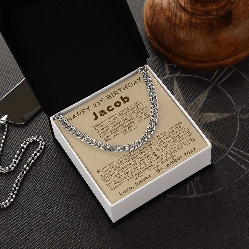 Happy 21st Birthday | Personalized | Cuban Link Chain - Julri Box