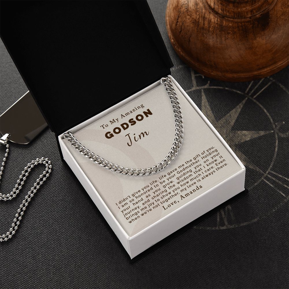 To Godson | Personalized | Cuban Link Chain