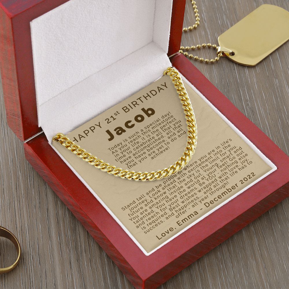 Happy 21st Birthday | Personalized | Cuban Link Chain - Julri Box