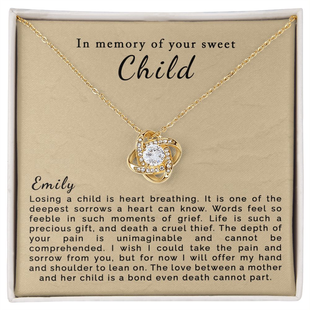 Loss of Child | Personalized | Love Knot Necklace