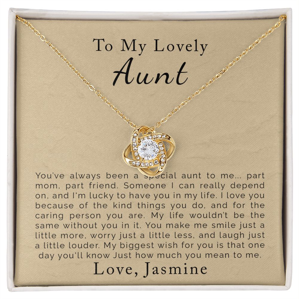 Personalized Aunt Gifts | Love Knot Necklace